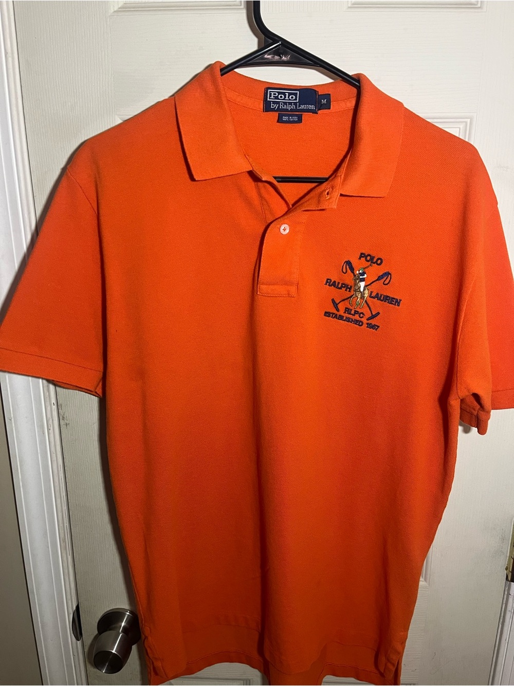 Polo Ralph Lauren Orange RLPC 1967 Crest Polo Shirt Medium VERY GOOD CONDITION